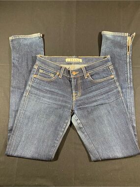 J Brand Indigo Skinny Jeans with Whiskered Fade